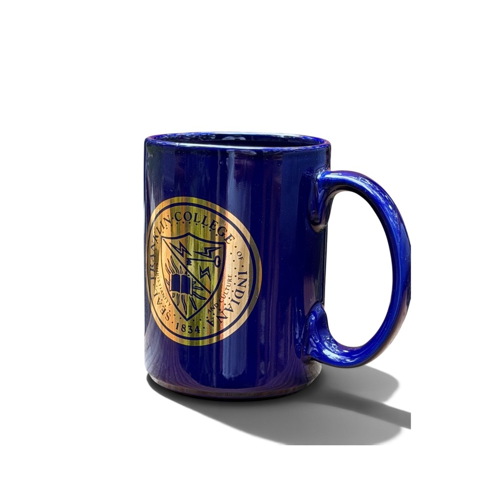Franklin College of Indiana Mug Gold Seal Cobalt Blue Ceramic